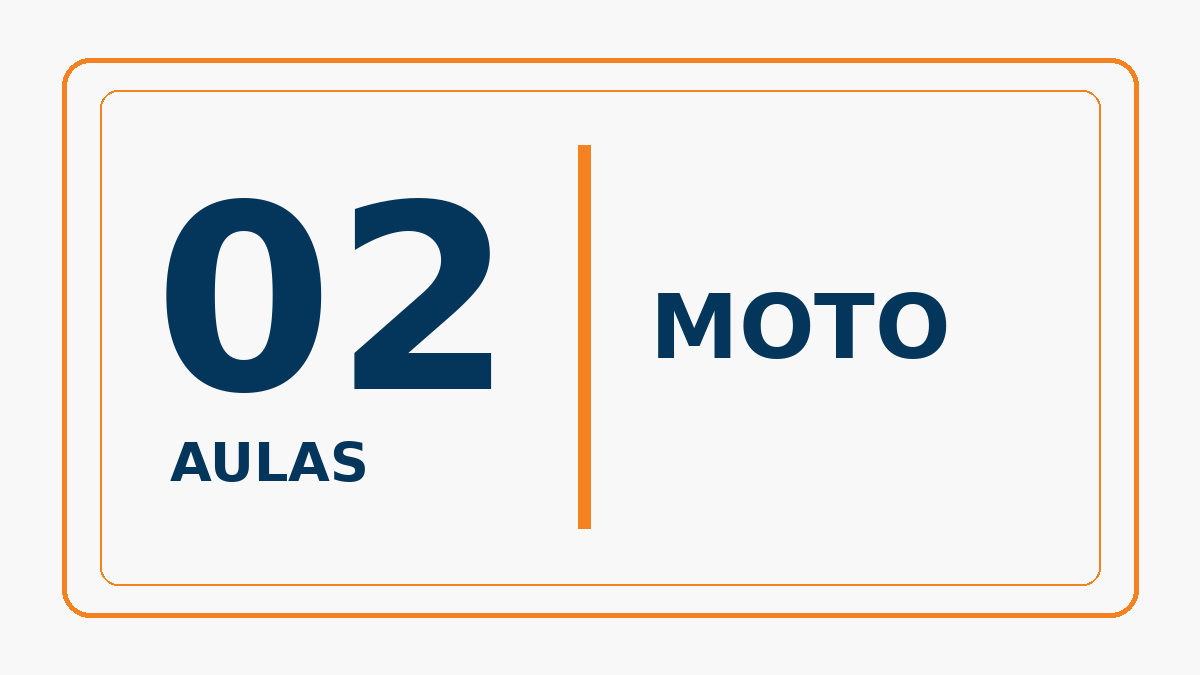 🏍️ Pacote – 2 aulas práticas de moto