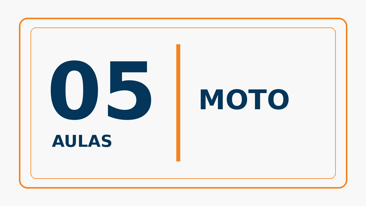 🏍️ Pacote – 5 aulas práticas de moto