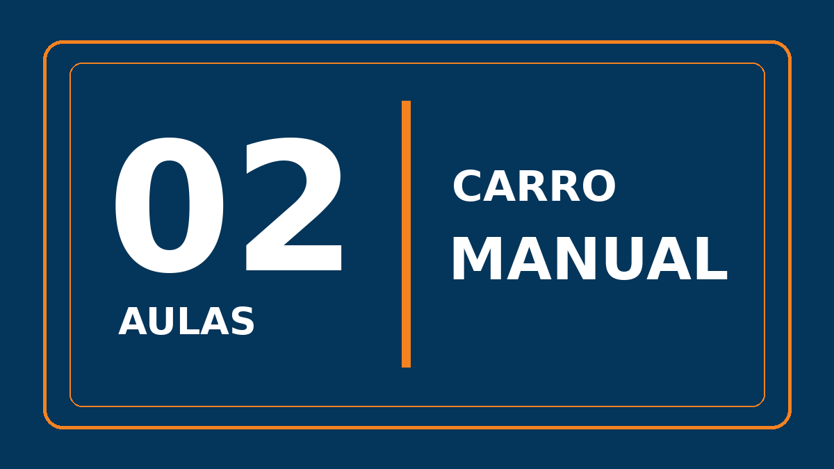🚗 Pacote – 2 aulas práticas de carro manual