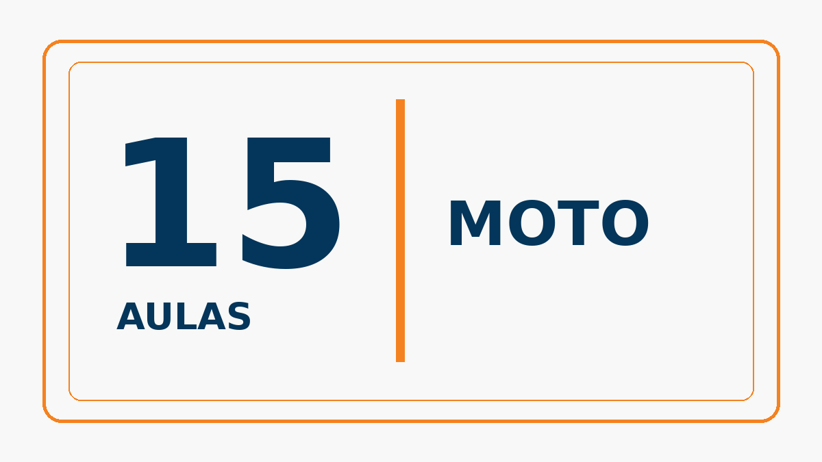 🏍️ Pacote – 15 aulas práticas de moto