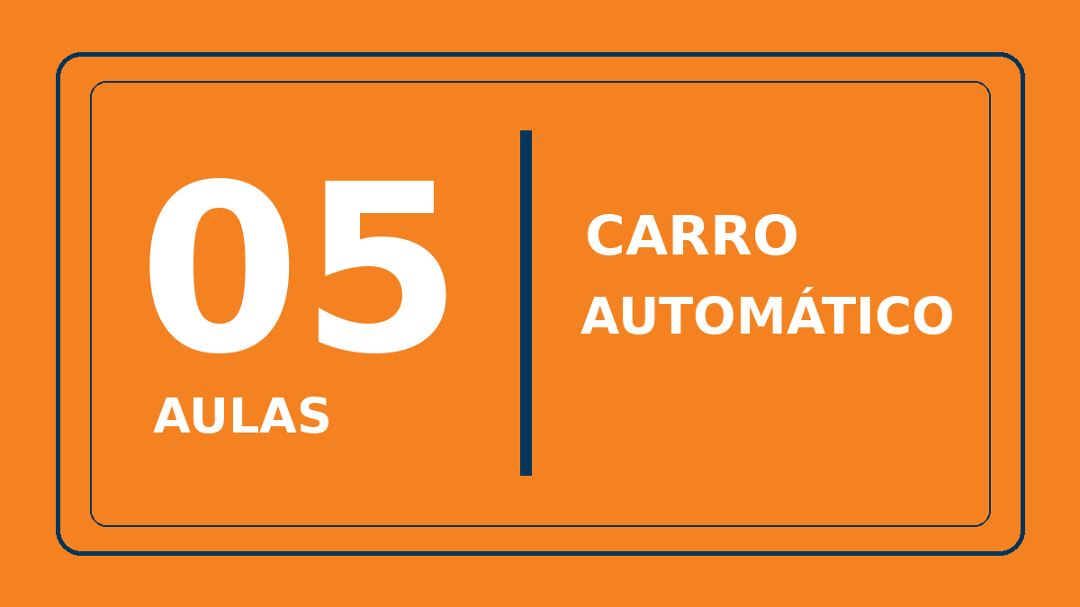 🚘 Pacote – 5 aulas práticas de carro automático